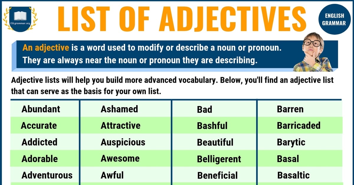 Descriptive Adjectives Examples - acetoportland